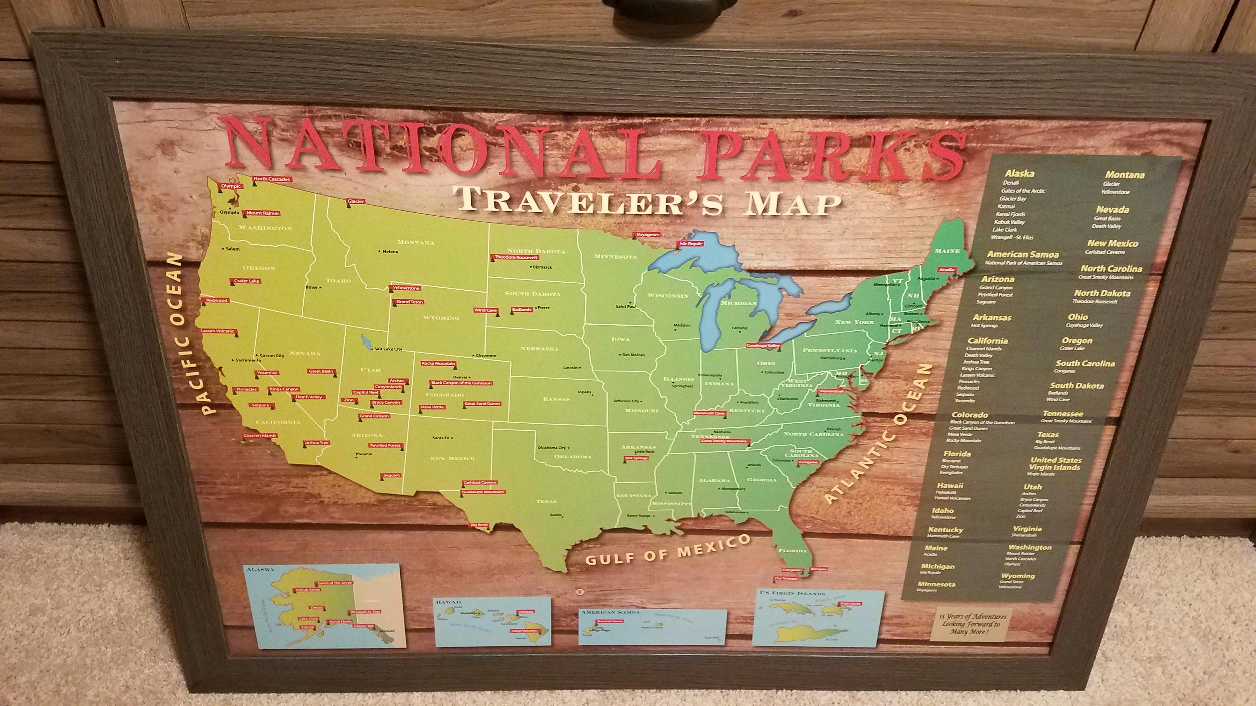 National Parks Push Pin Map American National Parks Map 4823